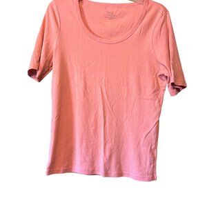 Time and True Peach Colored Women's Top Short Sleeve Size Large